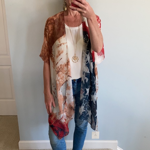 American Flag Print Boho Kimono - Picture 7 of 7
